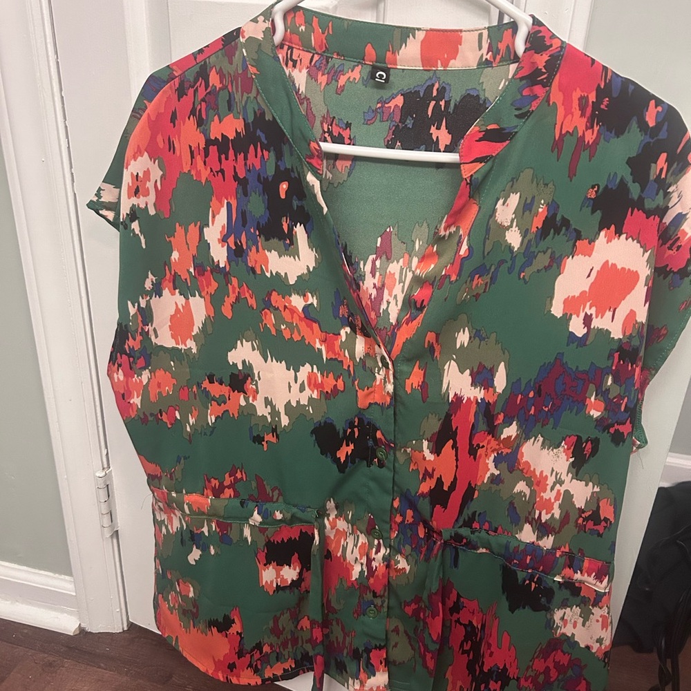 Multicolor Abstract Print Women's Top
